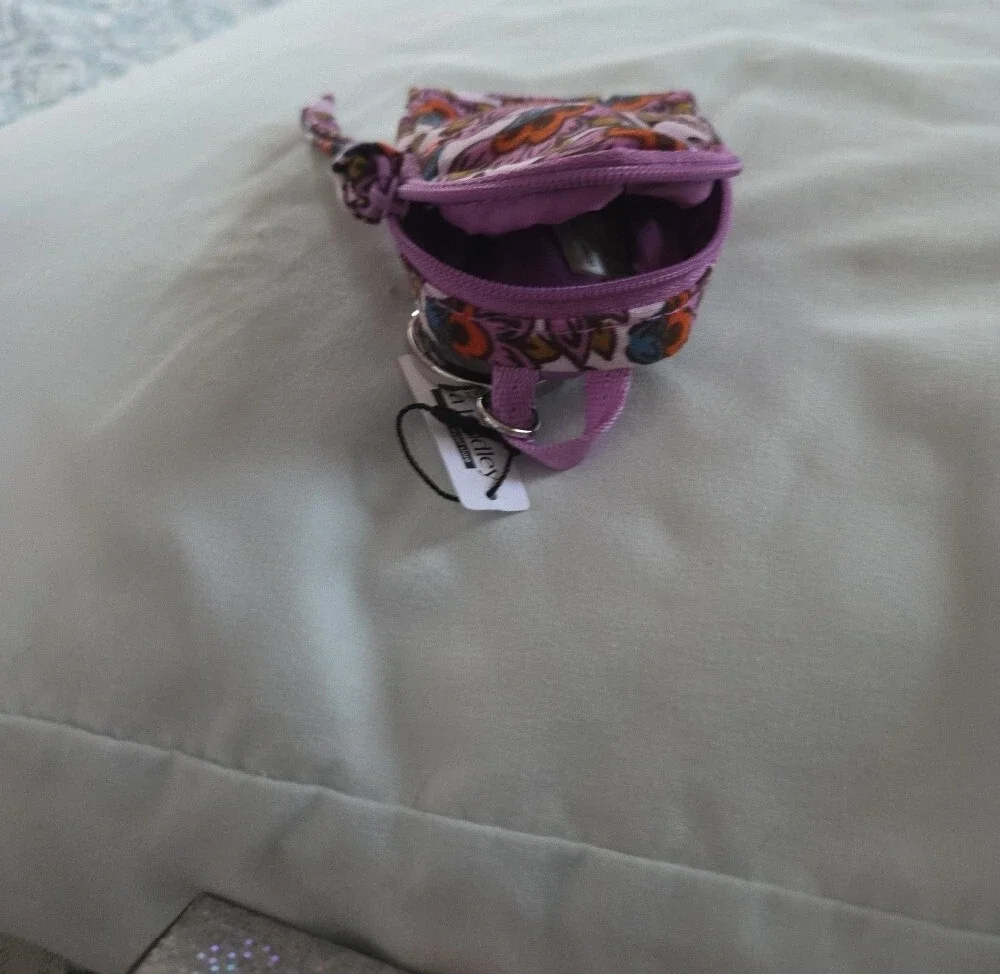 Vera Bradley Purple Floral Back Pack   Bag Charm- Keychain
